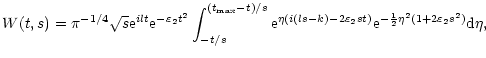 $\displaystyle W(t,s) = \pi^{-1/4} \sqrt{s} {\rm e}^{ilt} {\rm e}^{-\varepsilon_...
...ilon_2 s t)}
{\rm e}^{- {1 \over 2}\eta^2 (1+2\varepsilon_2 s^2)} {\rm d}\eta ,$