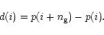 \begin{displaymath}d(i)=p(i+n_{\rm g})-p(i).
\end{displaymath}