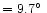 $=9.7\hbox{$^\circ$ }$