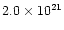 $2.0\times10^{21}$
