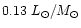 $0.13~L_{\odot}/M_{\odot}$