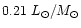 $0.21~L_{\odot}/M_{\odot}$