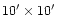 $10^{\prime}\times 10^{\prime}$