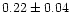 $0.22\pm 0.04$