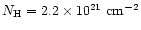 $N_{\rm H} = 2.2 \times
10^{21}~{\rm cm}^{-2}$