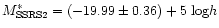 $M_{\rm SSRS2}^{*}=(-19.99\pm 0.36)+5~{\rm log}h$