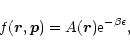\begin{displaymath}f(\vec{r},\vec{p})=A(\vec{r}){\rm e}^{-\beta \epsilon},
\end{displaymath}
