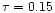 $\tau = 0.15$