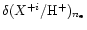 $\delta (X^{+i}/{\rm H^+})_{n_{\rm e}}$