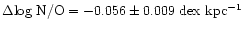 $\Delta \rm log ~ N/O =
- 0.056\pm 0.009 ~ dex ~kpc^{-1}$