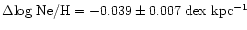 $\Delta \rm log ~ Ne/H = - 0.039\pm 0.007 ~ dex ~kpc^{-1}$