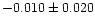 $-0.010\pm0.020$