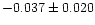 $-0.037\pm0.020$