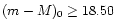 $(m-M)_{0}\ge18.50$
