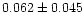 $0.062\pm0.045$