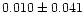$0.010\pm0.041$
