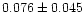 $0.076\pm0.045$