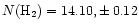 $N({\rm H}_{2}) = 14.10, \pm\,0.12$