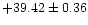 $ +39.42\pm 0.36$