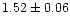 $ 1.52\pm 0.06$