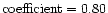 $\rm coefficient= 0.80$