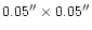 $0.05''\times0.05''$