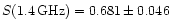 $S(\rm 1.4\,GHz) =
0.681 \pm 0.046$