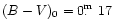 $(B-V)_0 = 0\hbox{$.\!\!^{\rm m}$ }17$