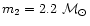 $m_2=2.2~{\cal M_{\odot}}$
