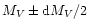 $M_V\pm {\rm d}M_V/2$