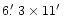 $6\hbox{$.\mkern-4mu^\prime$ }3 \times 11\hbox{$^\prime$ }$