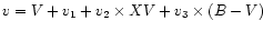 $v=V+v_1+v_2 \times XV+v_3 \times (B-V)$