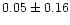$0.05\pm 0.16$