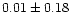 $0.01\pm0.18$