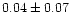 $0.04\pm0.07$