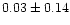 $0.03\pm0.14$