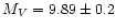 $M_V = 9.89\pm 0.2$