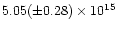 $5.05(\pm0.28)\times10^{15}$