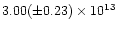 $3.00(\pm 0.23)\times10^{13}$