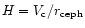$H = V_{\rm c}/r_{\rm {ceph}}$