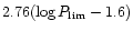 $2.76 (\log P_{\rm {lim}}-1.6)$
