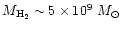 $M_{\rm H_2} \sim 5 \times 10^9~M_\odot$