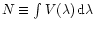 $N\equiv\int
V(\lambda)\,{\rm d} \lambda$