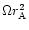 $\Omega {r}_{\rm A}^{ 2}$
