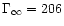 $\Gamma _{\infty }=206$