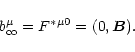 \begin{displaymath}
b^\mu_{\rm co}
= F^{*\mu0}
= (0,\vec B).
\end{displaymath}