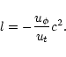 \begin{displaymath}l = -\frac{u_\phi}{u_t} {c^2}.
\end{displaymath}