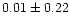 $0.01 \pm 0.22$