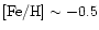 $\rm [Fe/H] \sim -0.5$