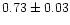 $0.73\pm0.03$